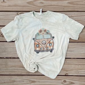 Floral VW van Tie Dye Tee Shirt